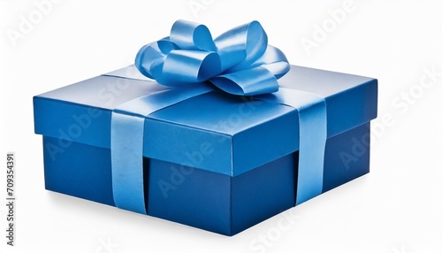 blue gift box on background cutout © Claudio