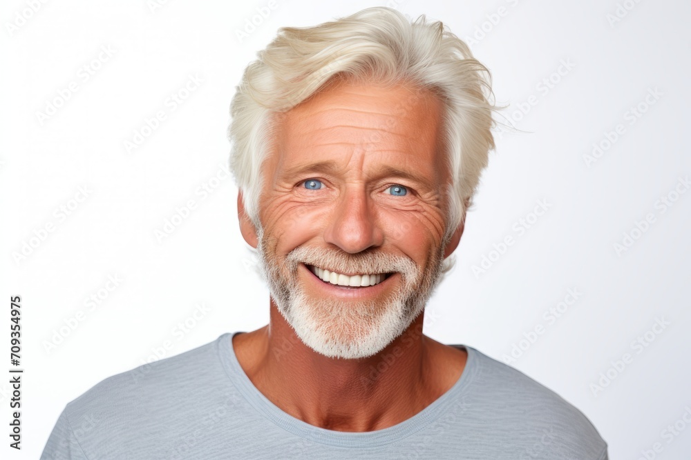 Portrait of a happy senior man with white beard, isolated on white background Portrait of a happy senior man with white beard, isolated on white background