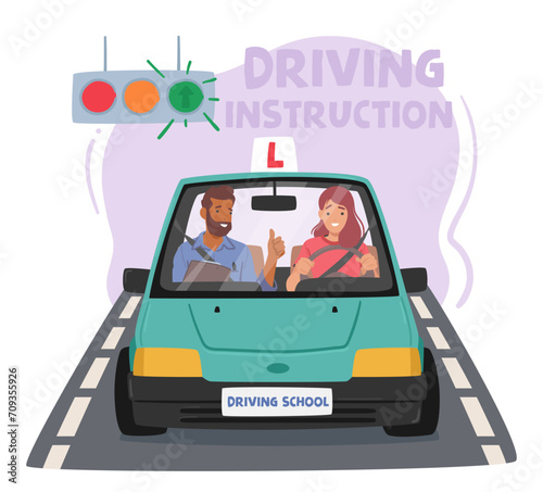 Woman Passionately Hones Her Driving Skills At A Driving School, Navigating Through Challenges With Determination