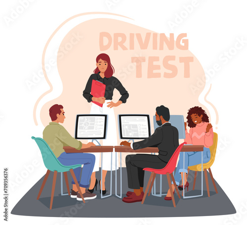 After Rigorous Training, Characters Confidently Pass Their Driving Tests At School, Demonstrating Skillful Maneuvering