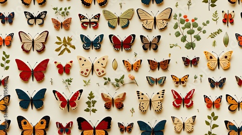 Vintage Butterfly Specimen Collection Illustration