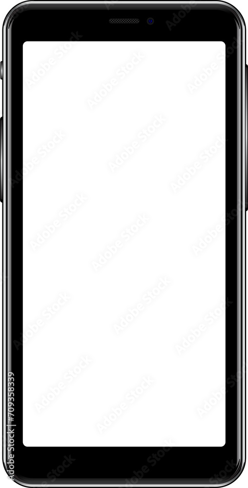 Cell phone, smartphone screen frame front view modern gadget mockup template on transparent, png. illustration Cell phone, smartphone screen frame front view modern gadget mockup template on transparent, png. illustration