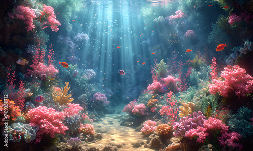 Create enchanting backdrops with underwater themes and magical sea creatures © Zain
