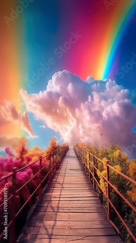rainbow over the bridge