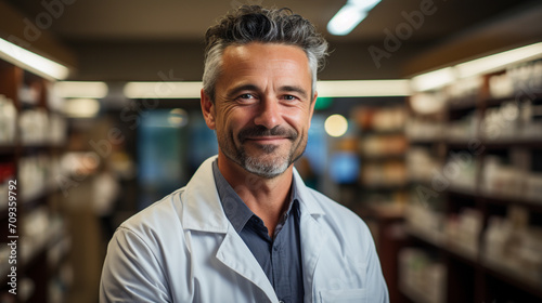 Pharmacist man in his office