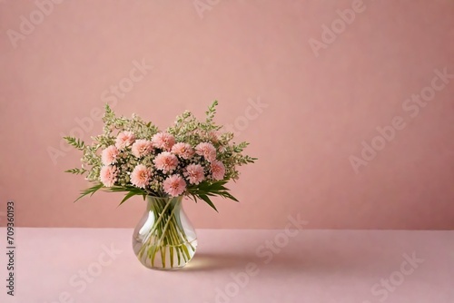 Peach and white color flowers collected in bouquet
