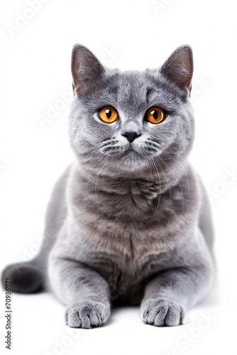 British Shorthair cat isolated on white background 