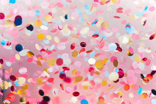 Konfettifest: Ein lebhaftes Bild zeigt eine fröhliche Vielfalt von Konfetti in unterschiedlichen Farben und Formen, eine lebendige Darstellung festlicher Freude und Feierlaune