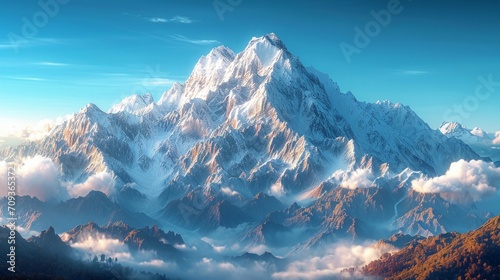 Snowy Mountain Peaks Background