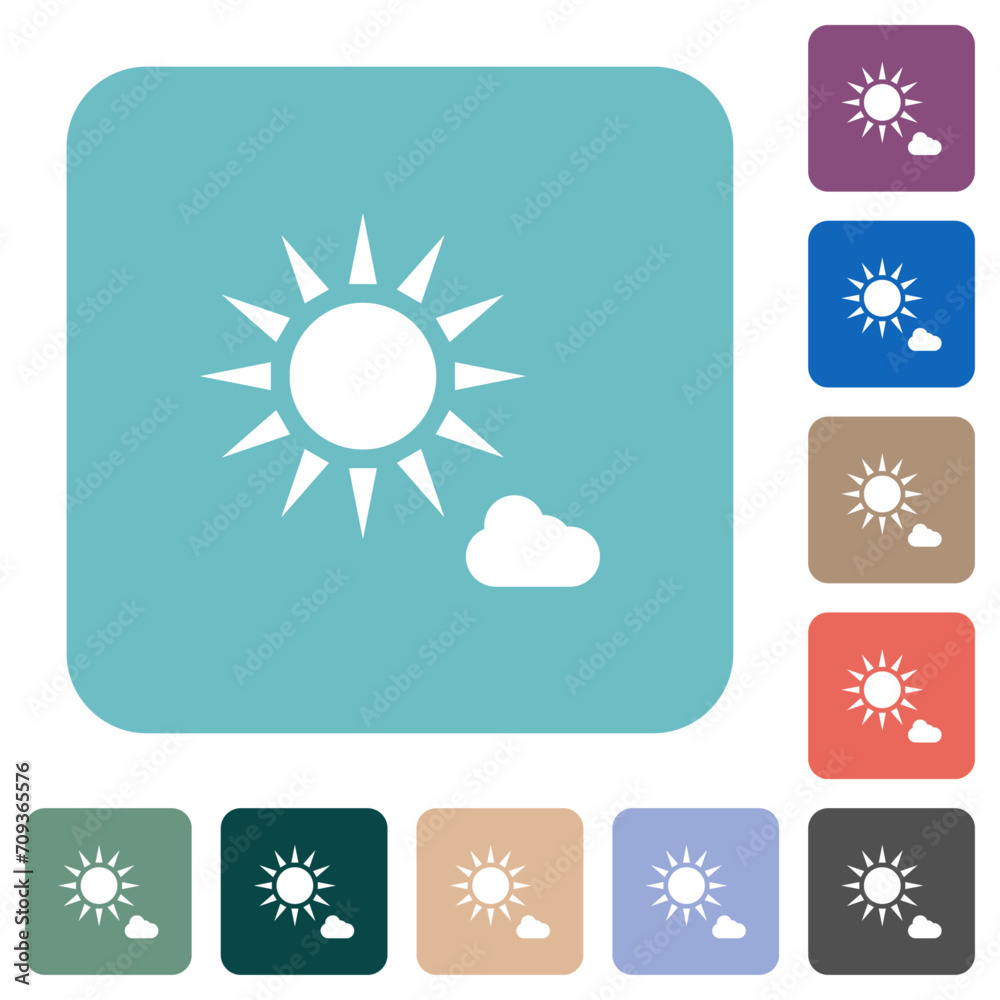 sunny weather rounded square flat icons sunny weather rounded square flat icons