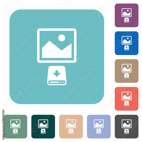 Download image to hard disk rounded square flat icons