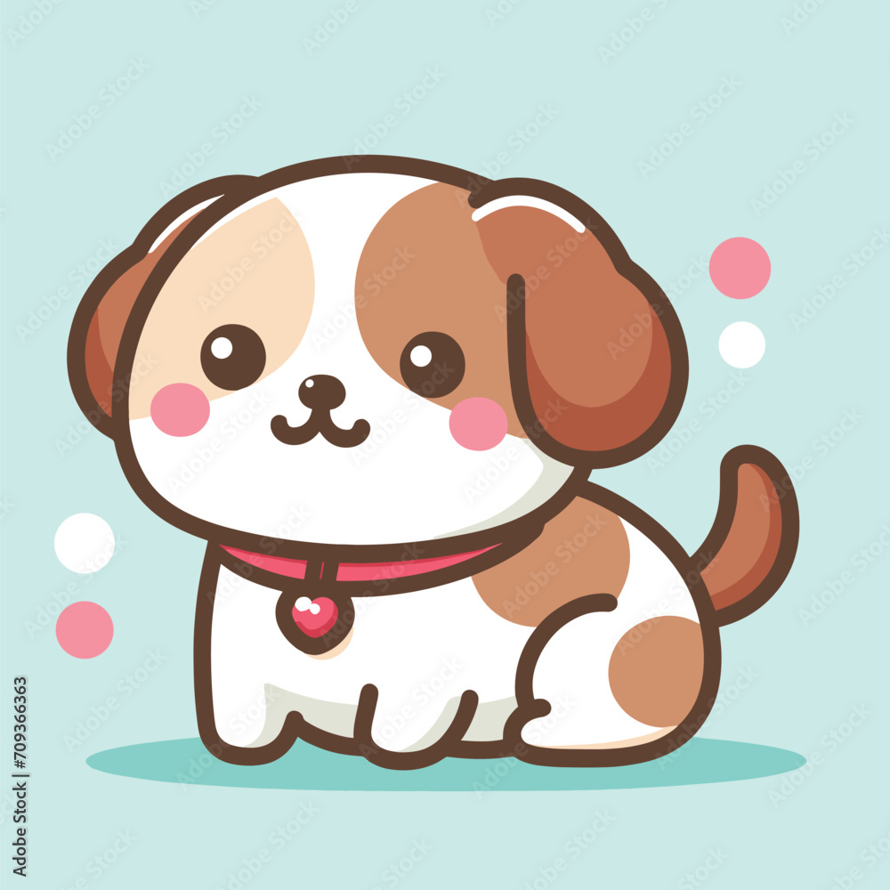 Fototapeta premium cute dog cartoon style illustration