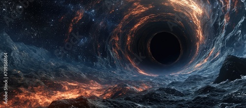 Obraz na płótnie Exploring a Gigantic Black Hole's Abyss