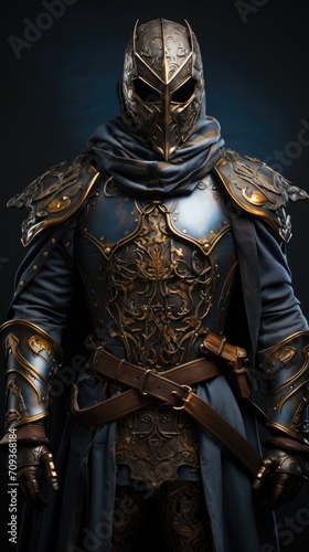 A knight clad in gleaming armor, a symbol of chivalry and valor, standing resolute and ready for noble quests.