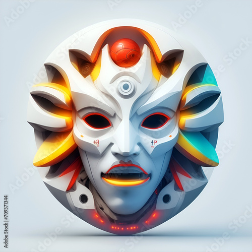 Colorful fun mask illustration
