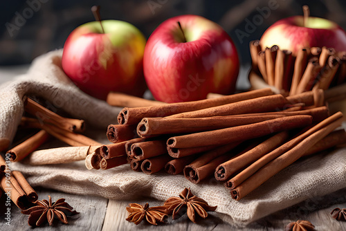 Apple and cinnamon sticks for autumn vibes