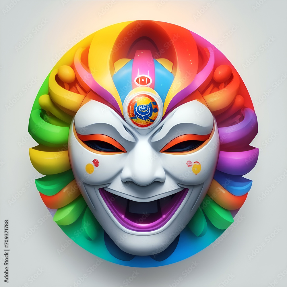 Colorful fun mask illustration Colorful fun mask illustration