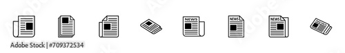 Newspaper icon set. news paper vector sign