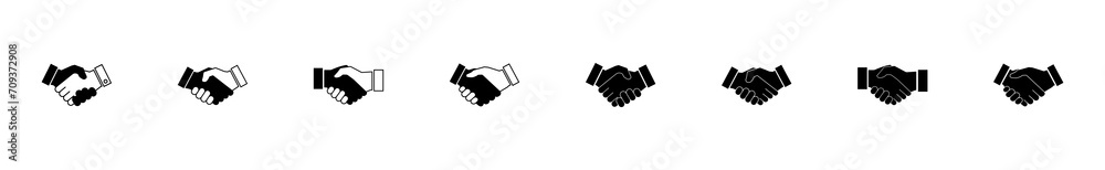 Handshake icon set. business handshake. contact agreement Handshake icon set. business handshake. contact agreement
