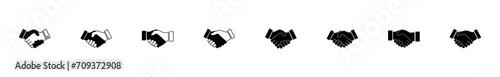 Handshake icon set. business handshake. contact agreement
