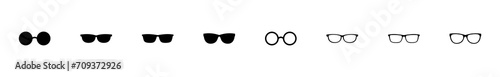 Glasses icon set. Glasses vector icon photo