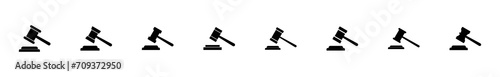 Gavel icon set. judge gavel icon vector. law icon vector. auction hammer