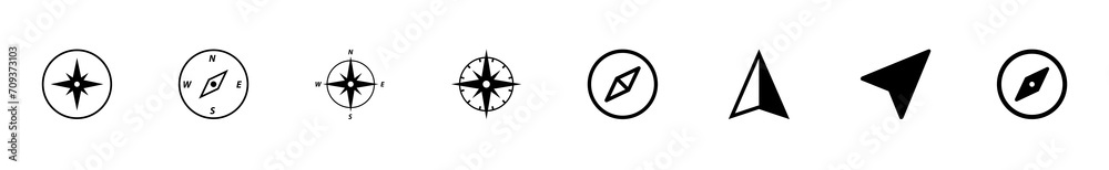 Obraz premium Compass icon set. arrow compass icon vector