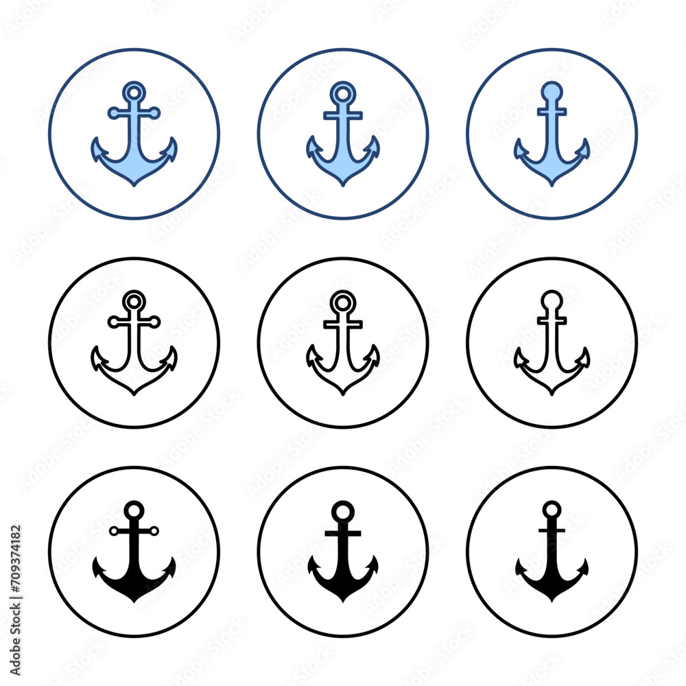 Anchor icon vector. Anchor sign and symbol. Anchor marine icon. Anchor icon vector. Anchor sign and symbol. Anchor marine icon.