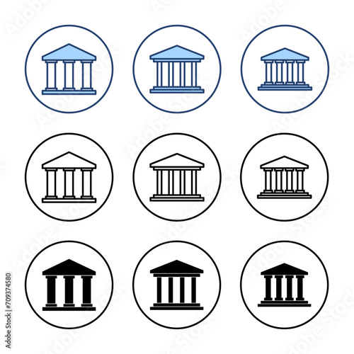 Bank icon vector. Bank sign and symbol, museum, university