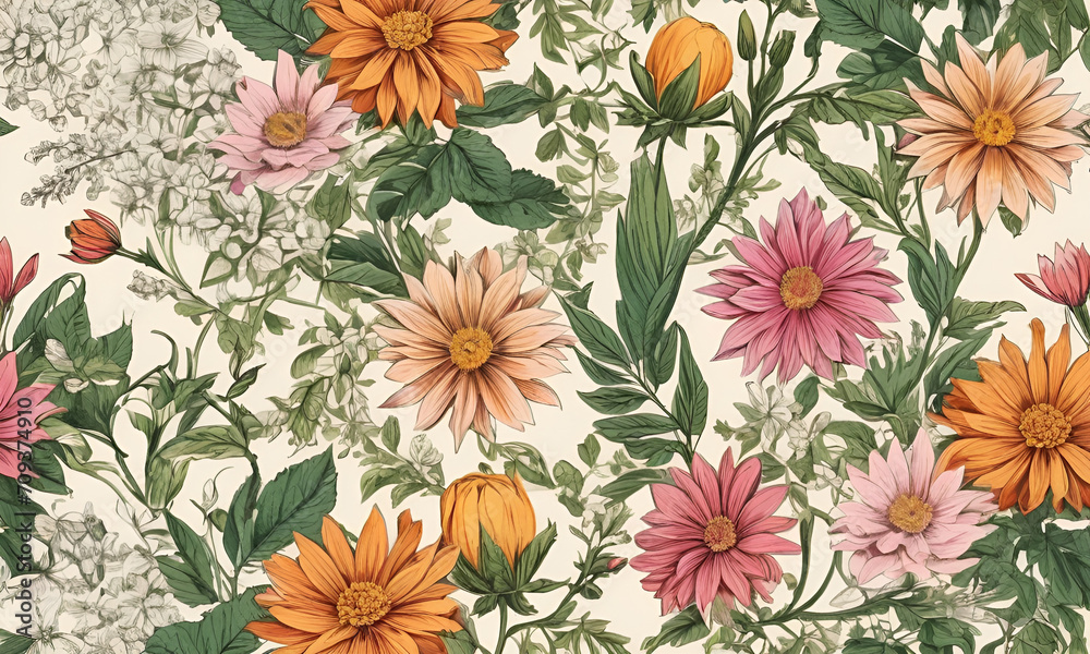 botanical flower bunch print digital background botanical flower bunch print digital background