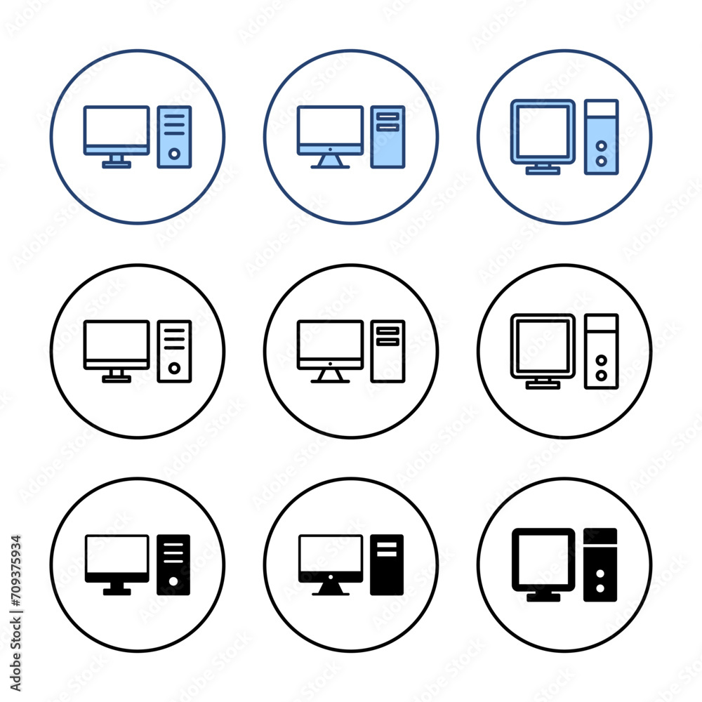 Computer icon vector. computer monitor sign and symbol Computer icon vector. computer monitor sign and symbol