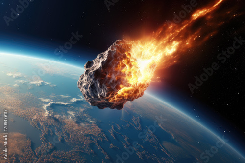 Fiery Asteroid Entering Earth s Atmosphere Over The Horizon