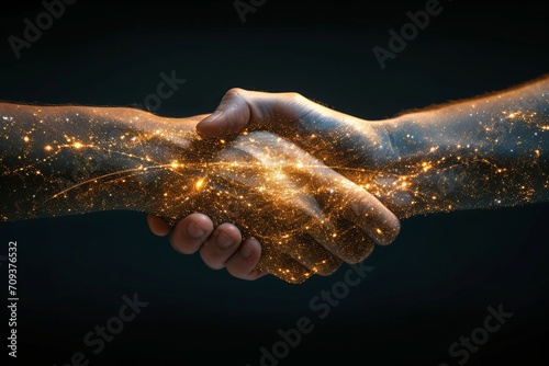 Cosmic Handshake between human and artificial intelligence robot