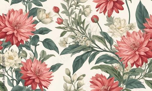 botanical flower bunch print digital background