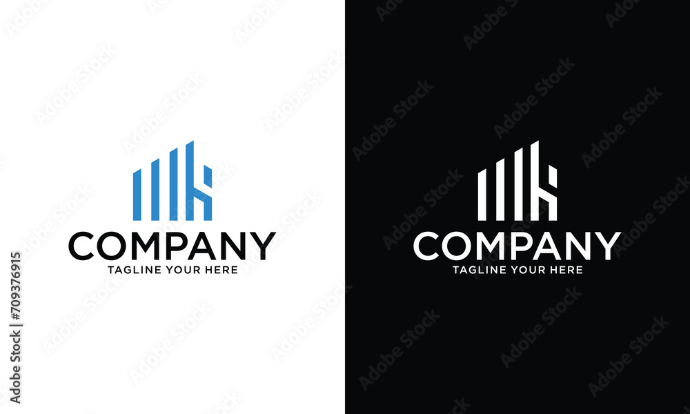 Unique and modern letter K real estate logo design Unique and modern letter K real estate logo design