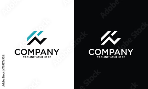 Alphabet letters monogram icon logo KN or N K