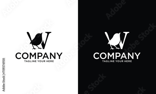 Modern Letter W bird logo icon concept vector logo