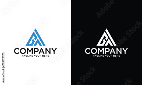 letter ga triangle logo design vector illustration template photo