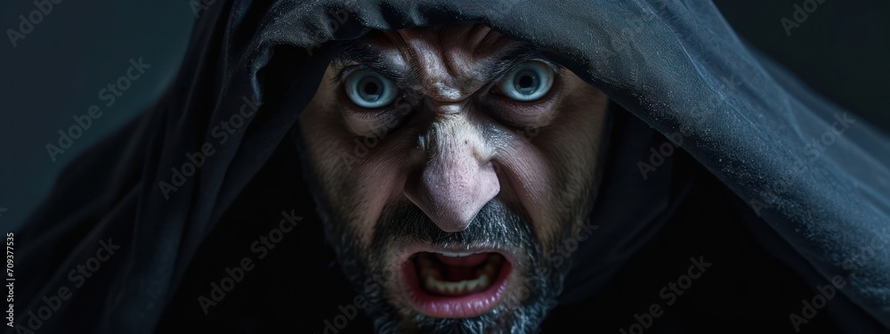 Arabic Male Horrified Beautiful Setting With Copy Space Generative AI Arabic Male Horrified Beautiful Setting With Copy Space Generative AI