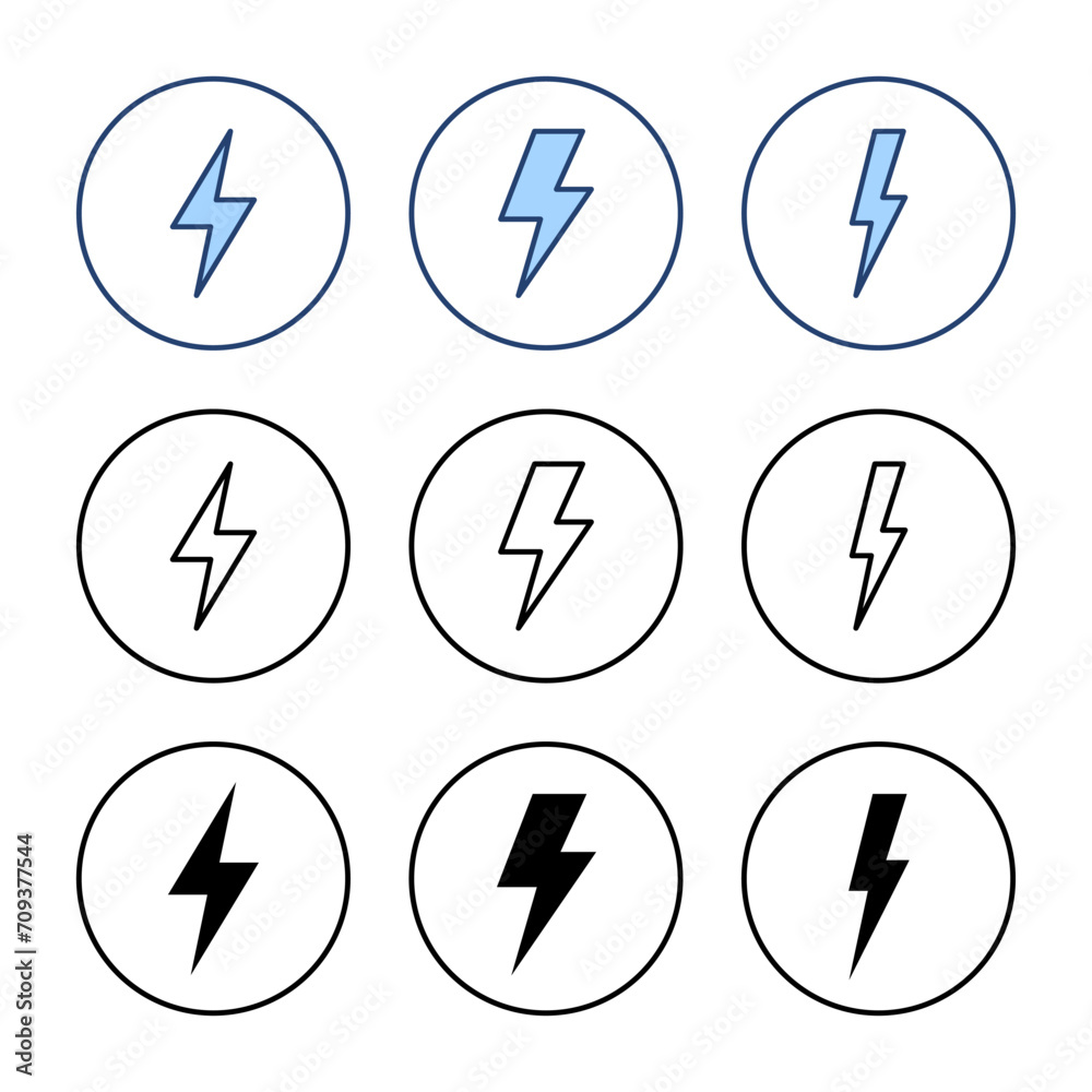 Lightning icon vector. electric sign and symbol. power icon. energy sign Lightning icon vector. electric sign and symbol. power icon. energy sign