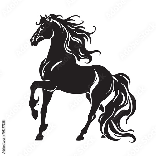 horse silhouette isolated on white