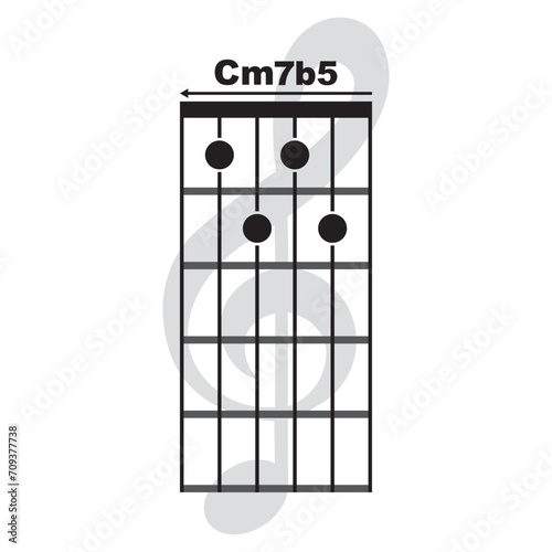 Cm7 b5   guitar chord icon