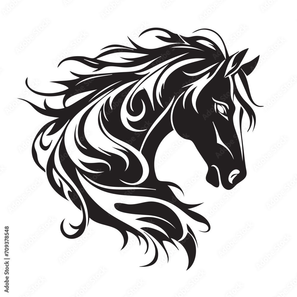 Fototapeta premium Horse Head Silhouette