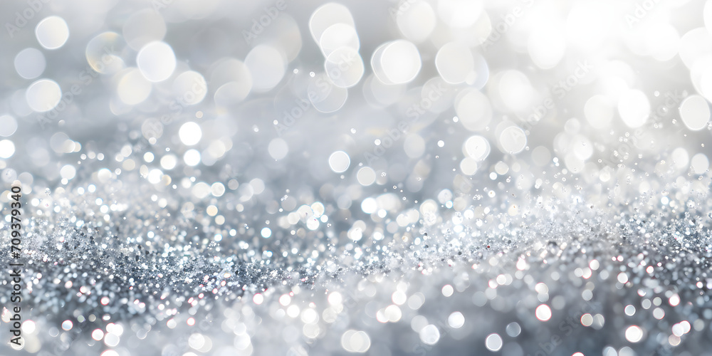 A closeup of silver glitter A closeup of silver glitter