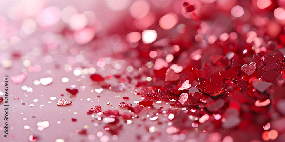 A closeup of red glitter A closeup of red glitter