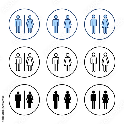 Toilet icon vector. Girls and boys restrooms sign and symbol. bathroom sign. wc  lavatory