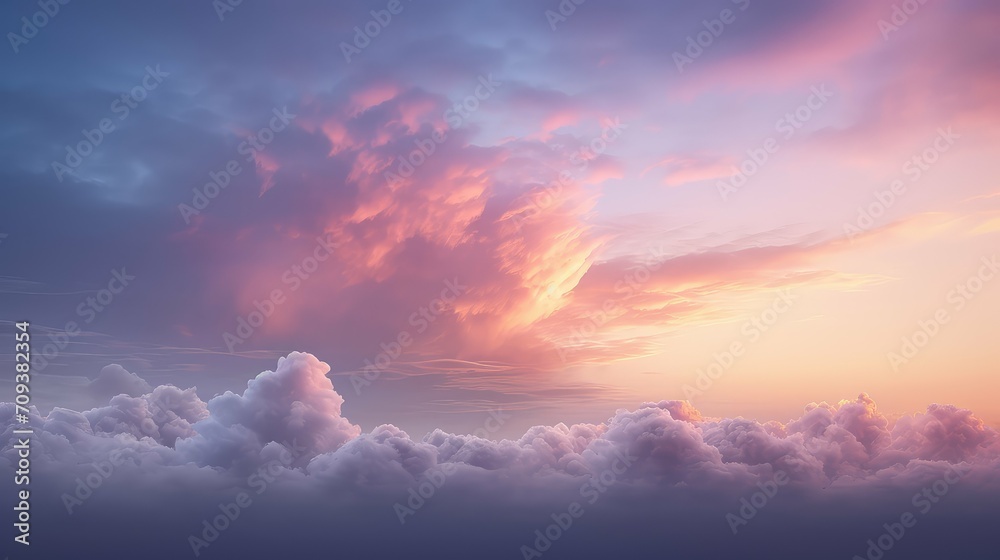 sunsunrise sky pastel background illustration blue pink, purple serene, tranquil peaceful sunsunrise sky pastel background