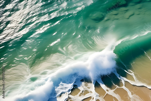 Rippling waves and lonely sandy beaches  templates that blend the beauty of the turquoise sea generative ai