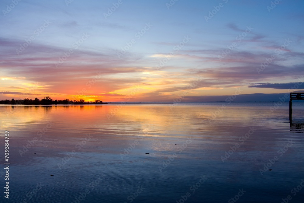 Naklejka premium Bayfront Park at sunset in Daphne, Alabama