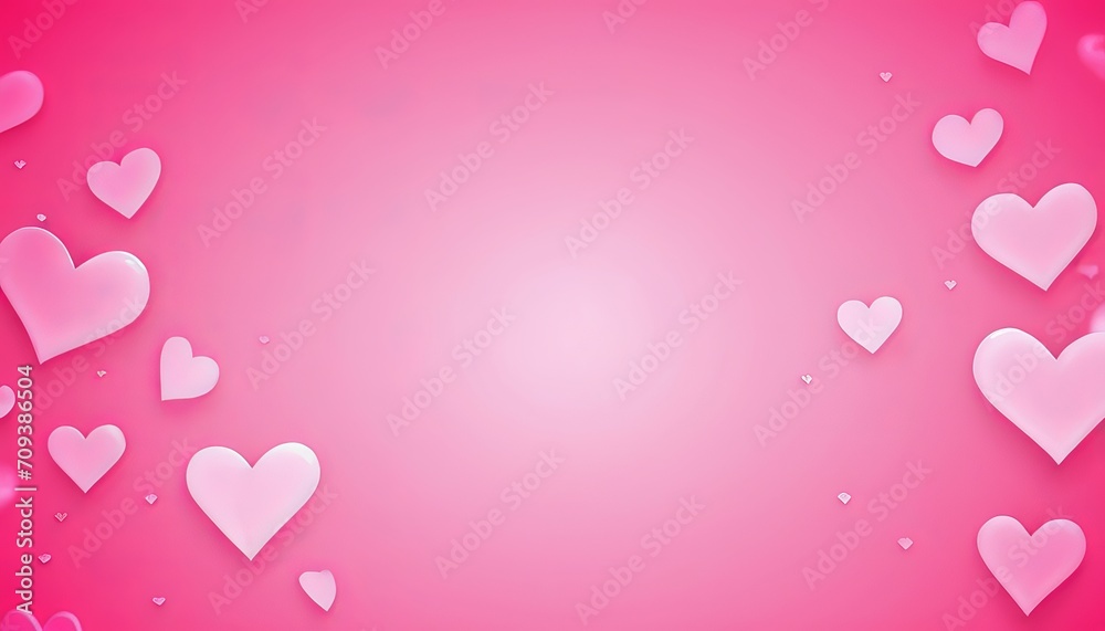 Pink heart on a pink-red background with bokeh, Valentine's Day banner. Love, wedding concept